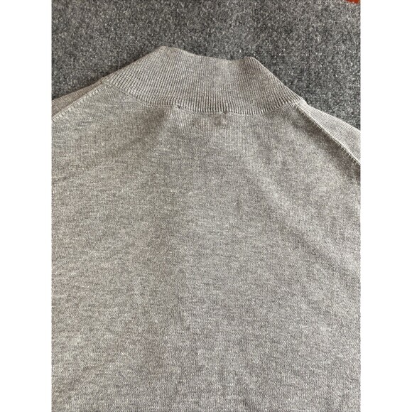 Roundtree Yorke Shirt Mens XLT  1/4 Zip Pullover Mock Neck Grey Sweater LS Fall - Picture 14 of 16